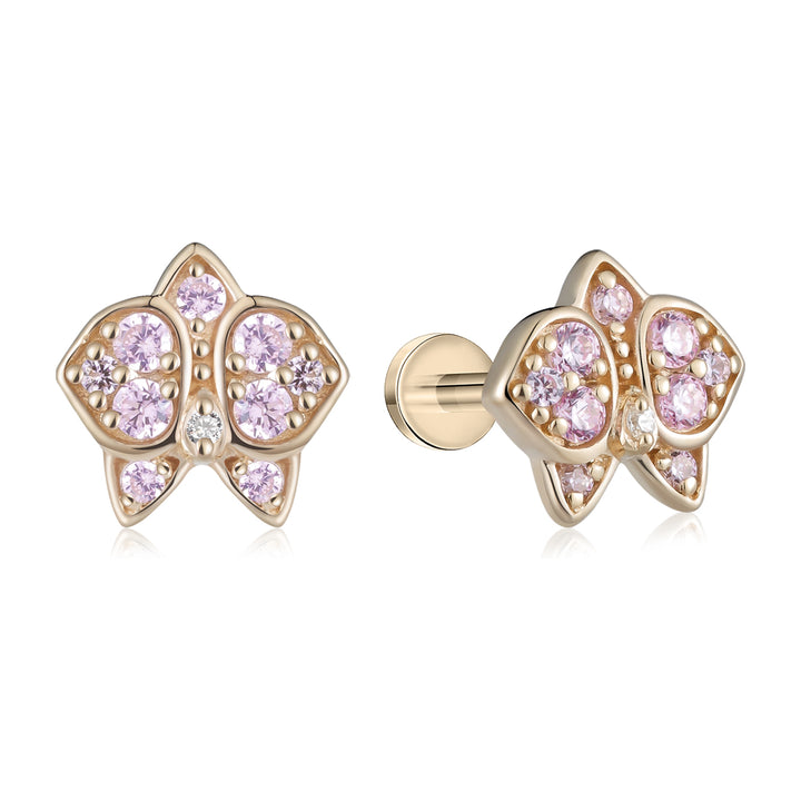 Orchid Flatback Earring