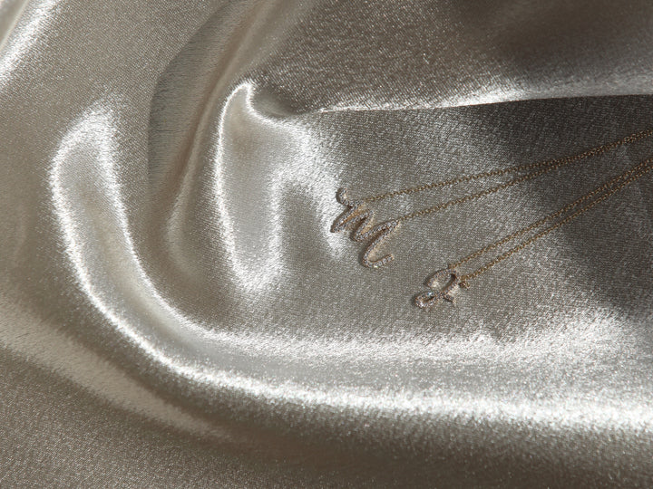 Custom Diamond Cursive Initial Necklace