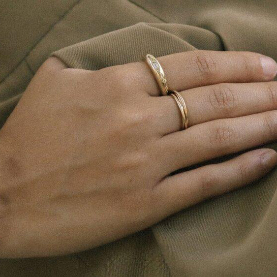 Ying Chi Baguette Diamond Dome Ring