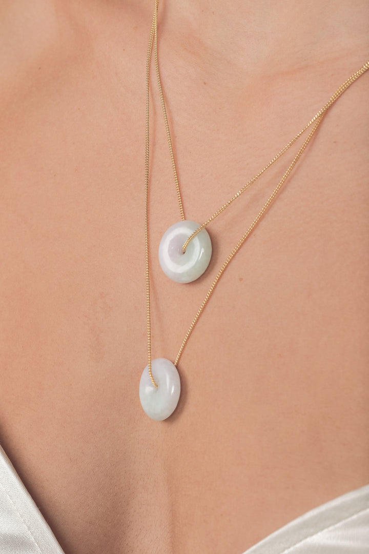 Lavender and Green Ombre Jadeite Necklace