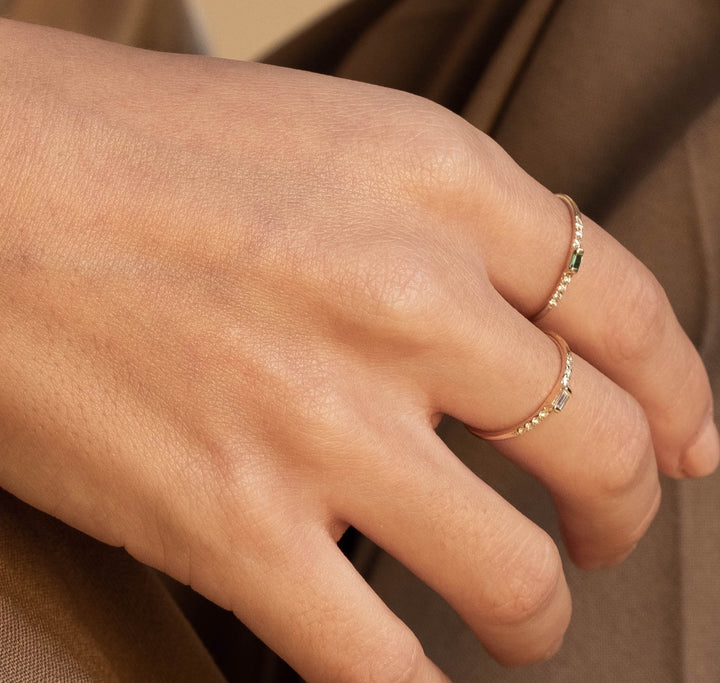 Baguette Ring- Emerald/Diamonds or all Diamond