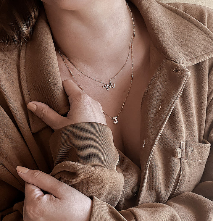 Custom Diamond Cursive Initial Necklace