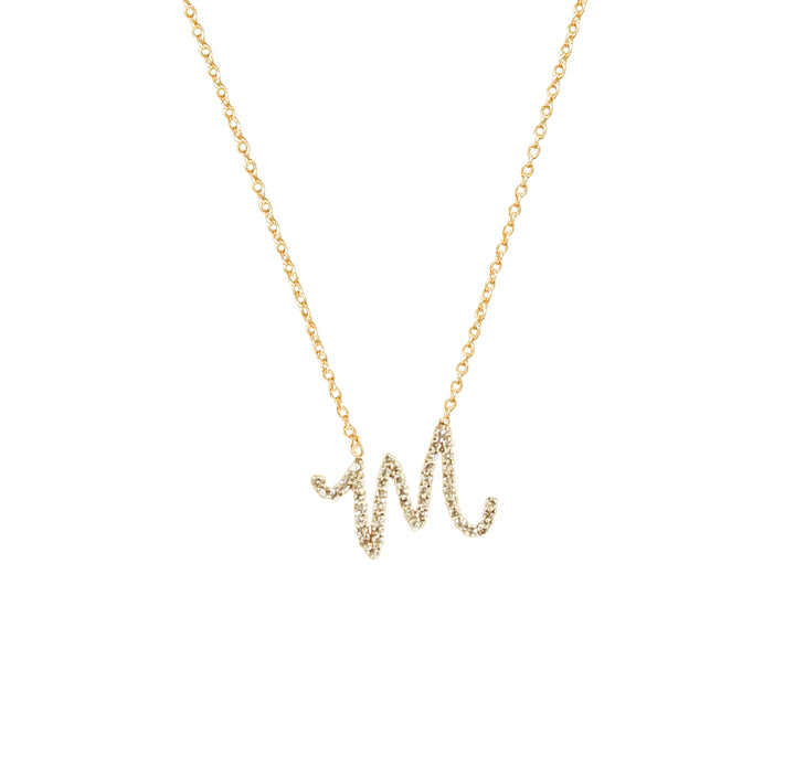 Custom Diamond Cursive Initial Necklace