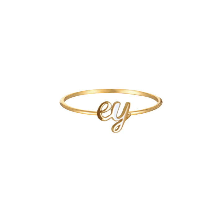 14K Initial Ring