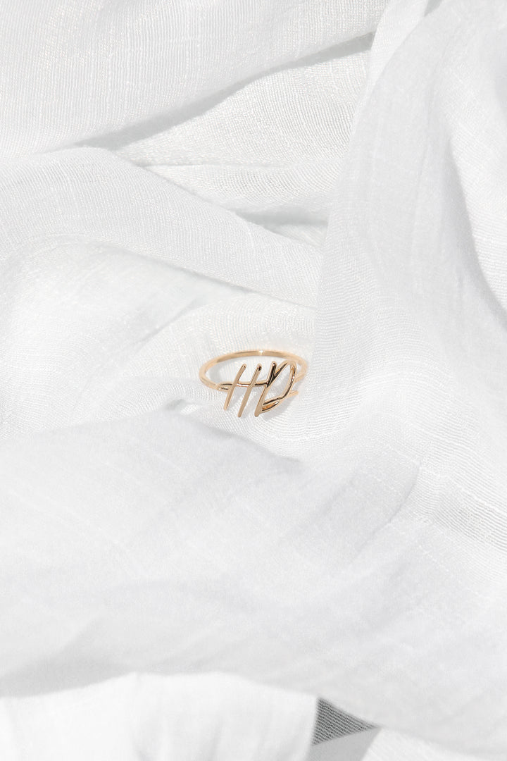 14K Initial Ring