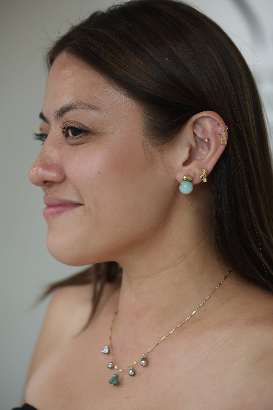 Sphere Jade Studs