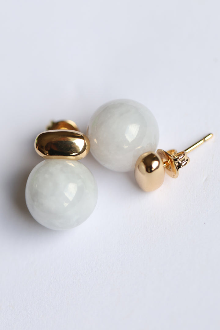 Sphere Jade Studs
