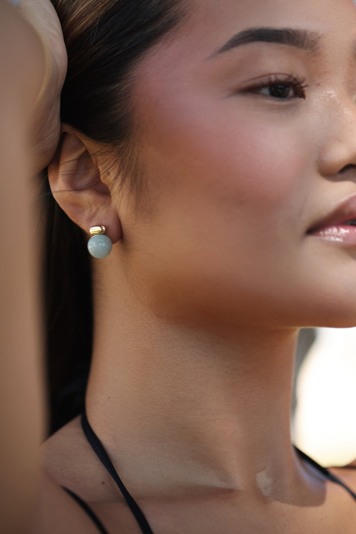 Sphere Jade Studs