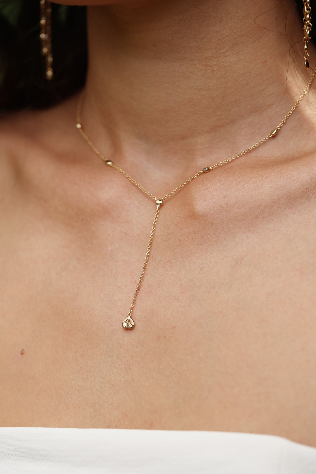 Anthurium Y Drop Necklace