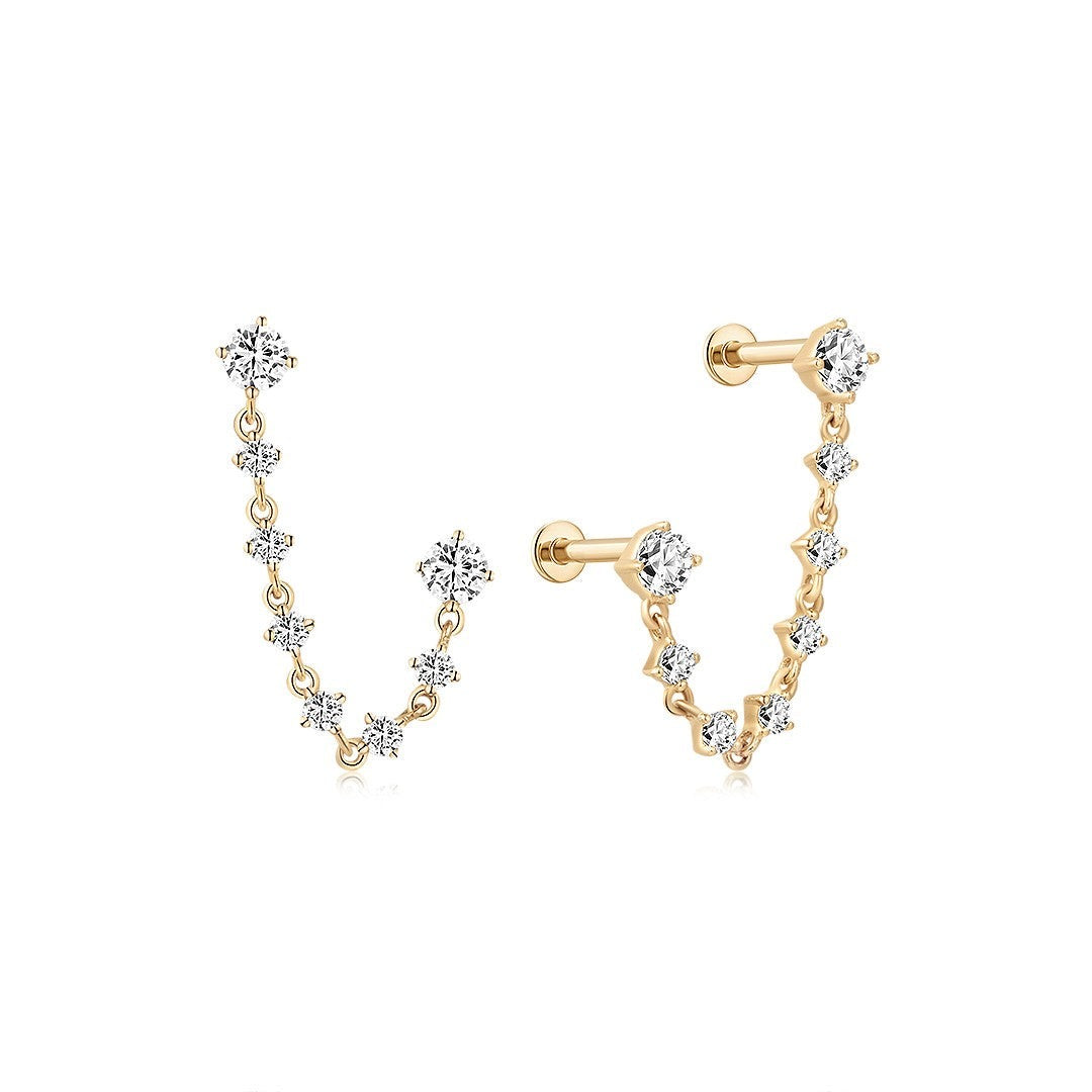 Angelina Diamond Chain Stud