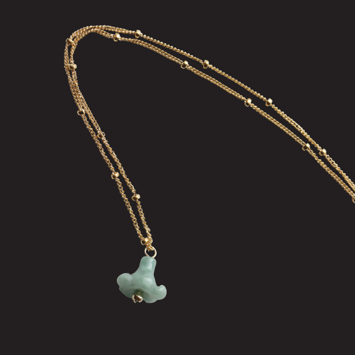 Mini Puakenikeni Jade Drop Necklace