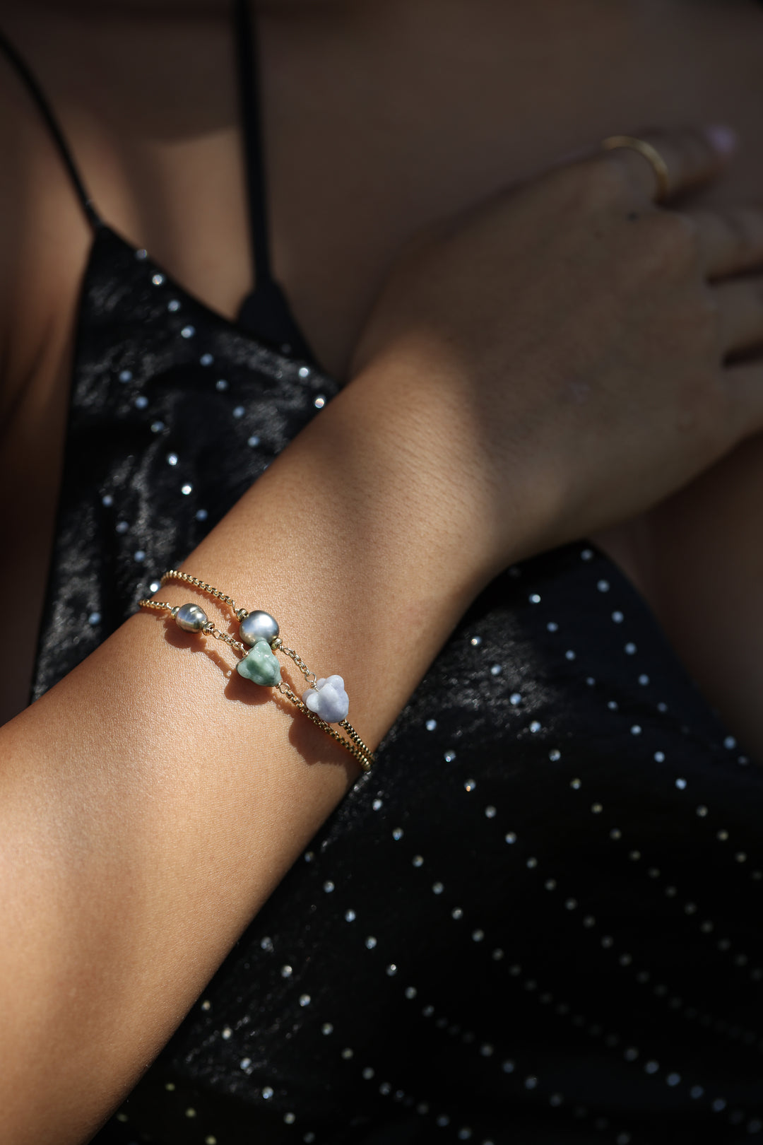 Pua Jade Keshi Bracelet (Green Puakalauna)