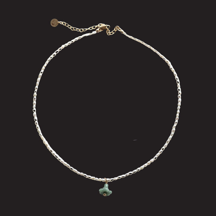 Mini Puakenikeni Jade Pearl Necklace