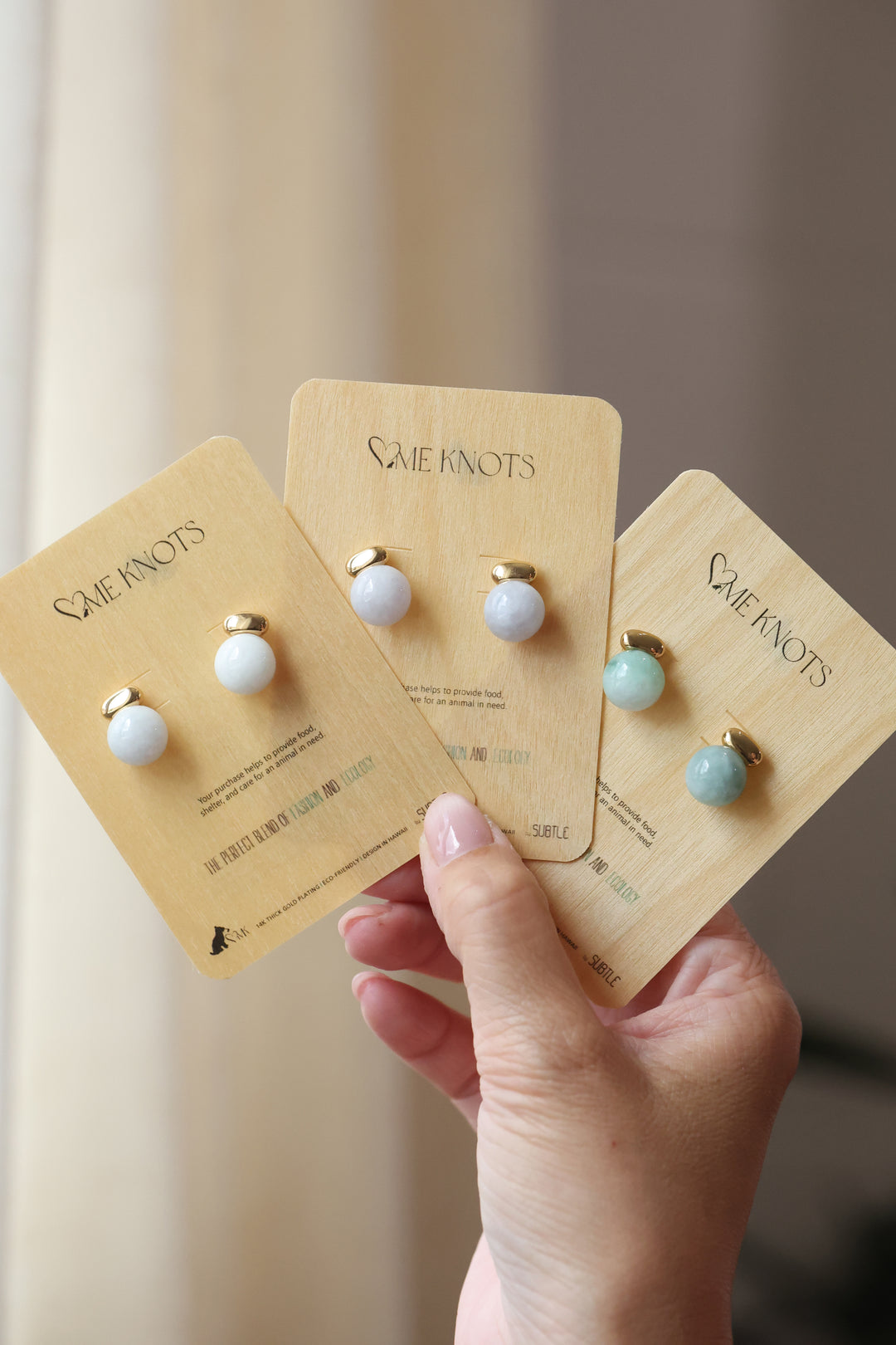 Sphere Jade Studs