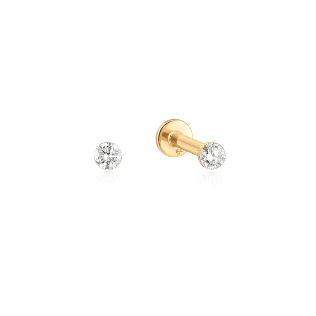 Invisible Round Diamond Flatback Stud (A2)