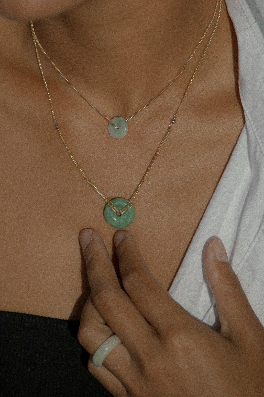 14K Gold Classic Jadeite Necklace