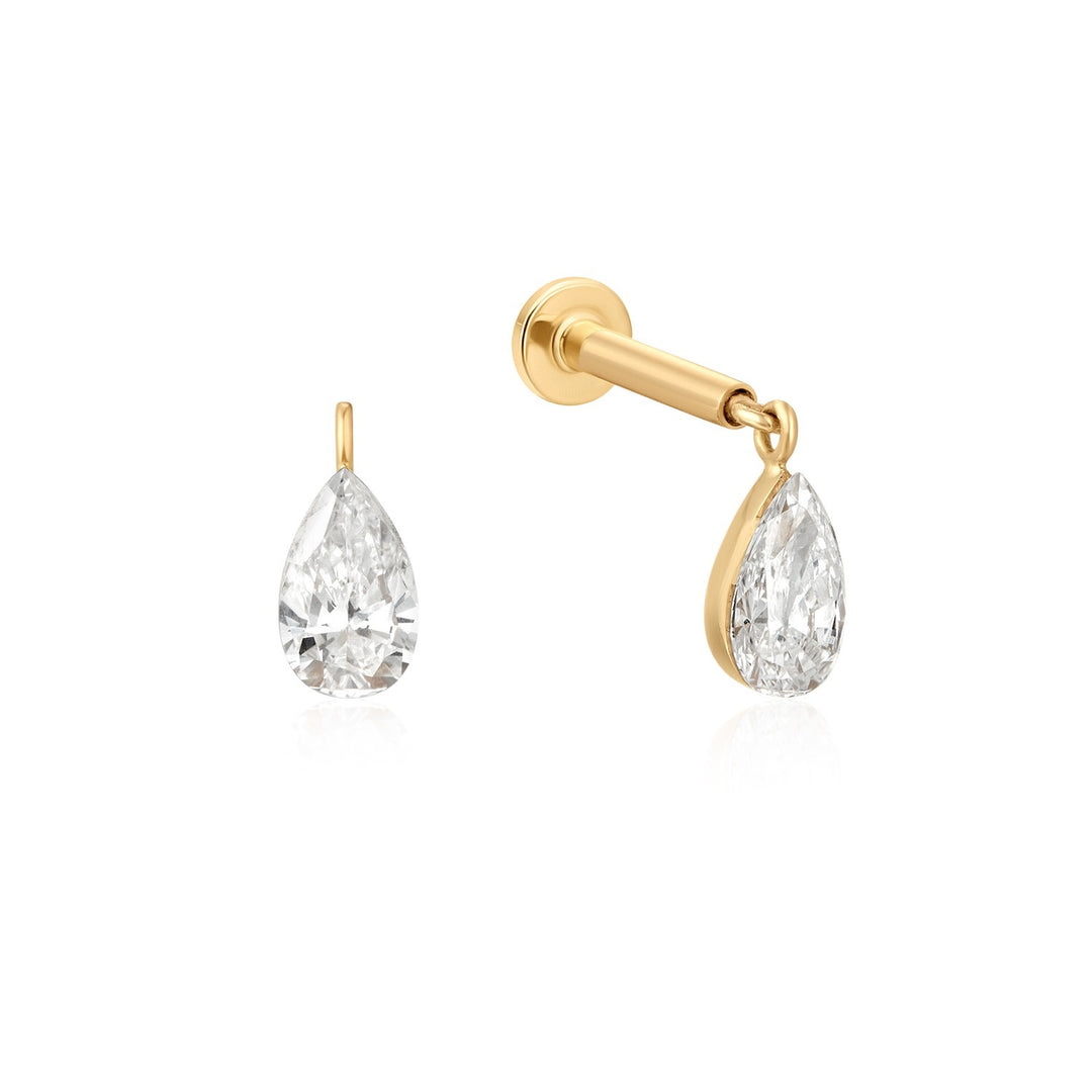 Invisible Pear Floating Diamond Flatback (A10)