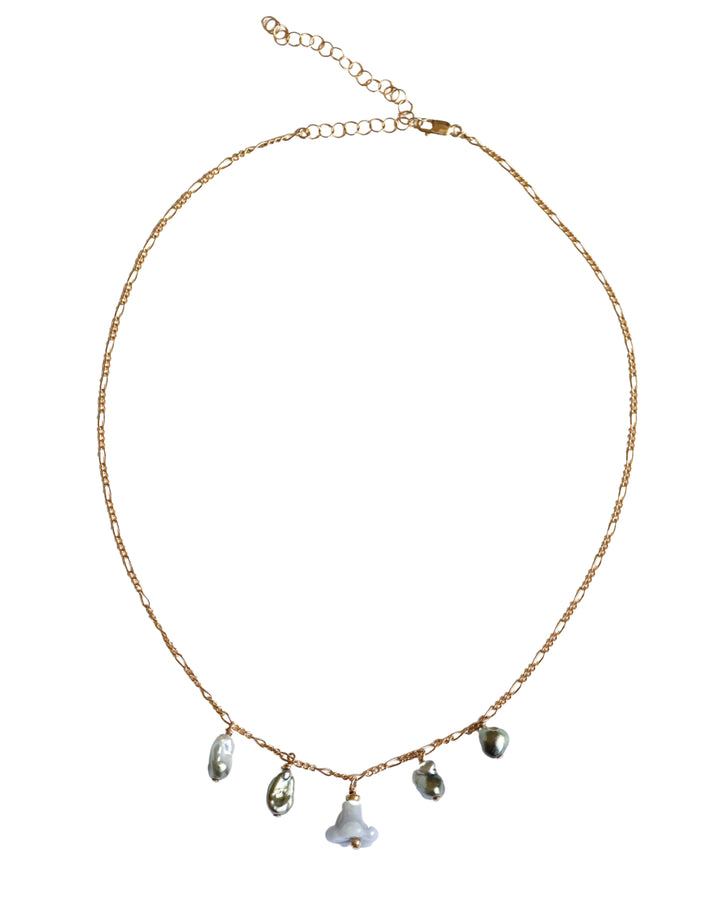 Pua Jade Keshi Shipwreck Necklace (Purple Puakenikeni)