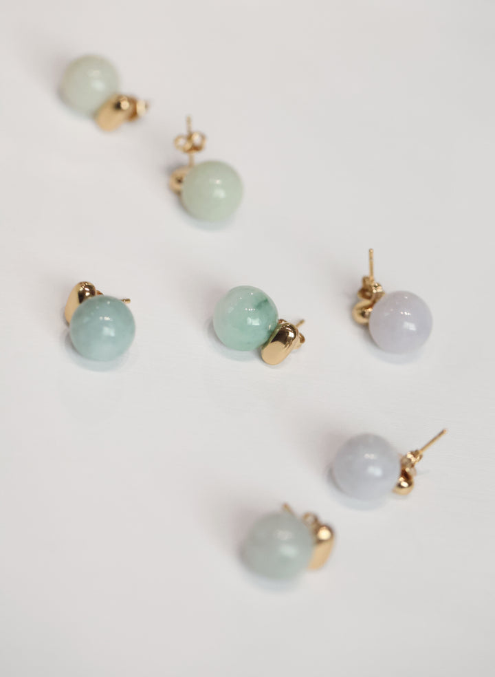 Sphere Jade Studs