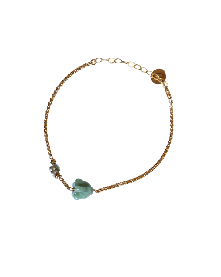 Pua Jade Keshi Bracelet (Green Puakalauna)