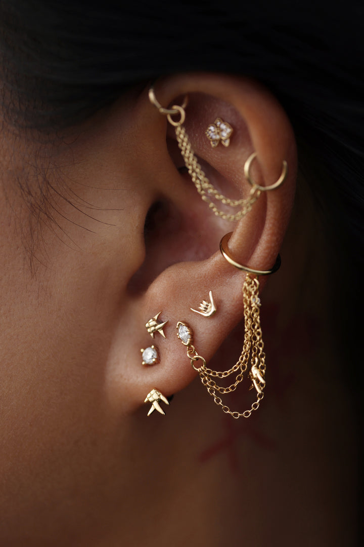 Weaved Fish Stud + Cuff