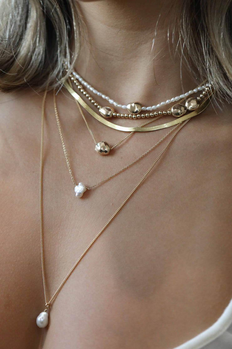 Baroque Gold Nugget Necklace