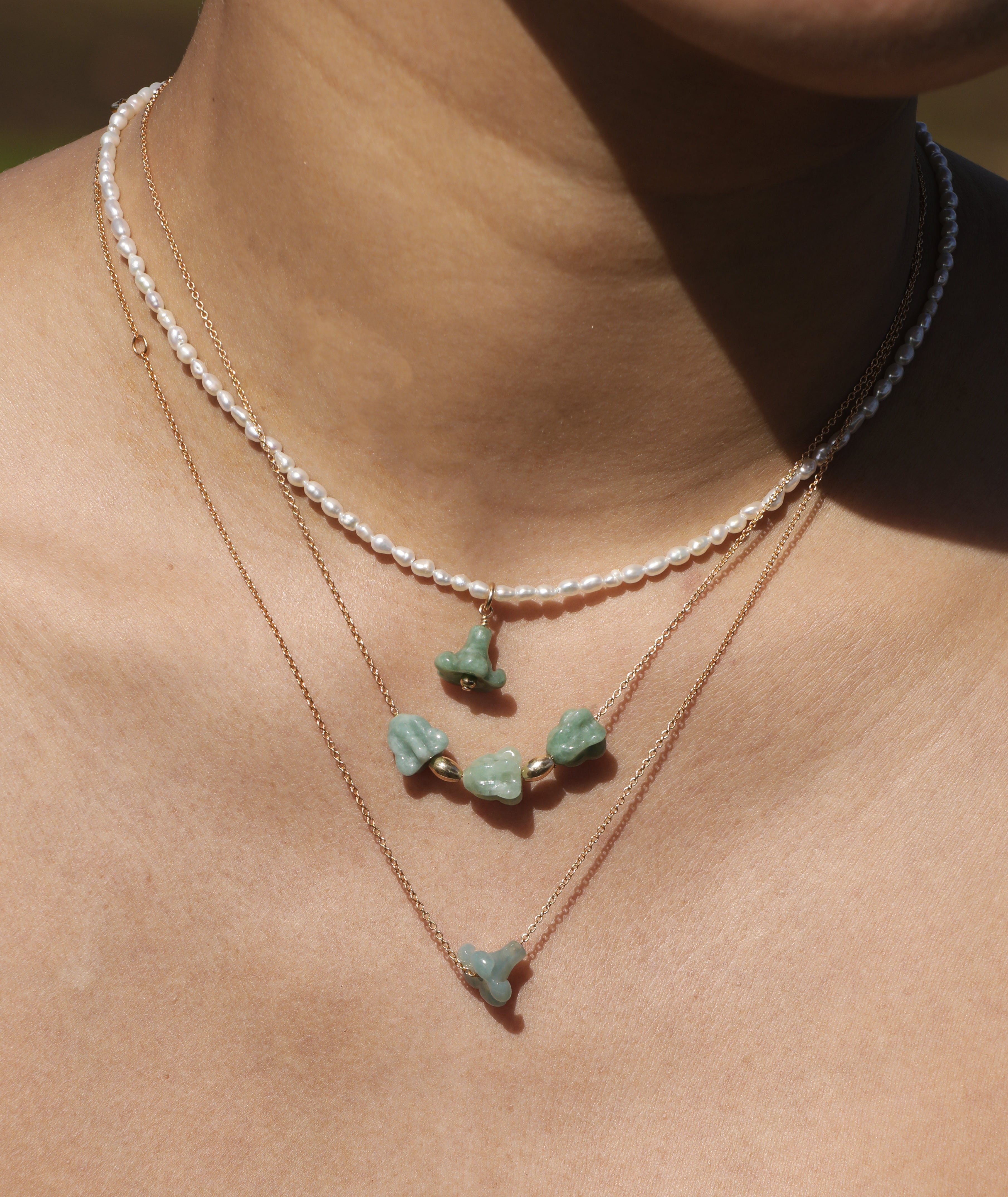 Mini Puakenikeni Jade Pearl Necklace – Love Me Knots Hawaii