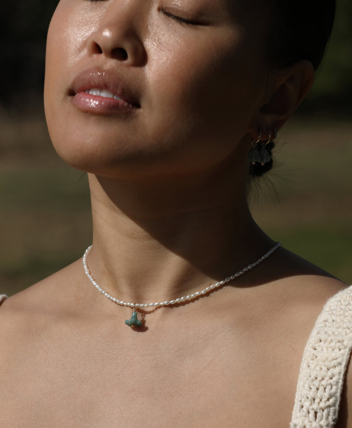 Mini Puakenikeni Jade Pearl Necklace