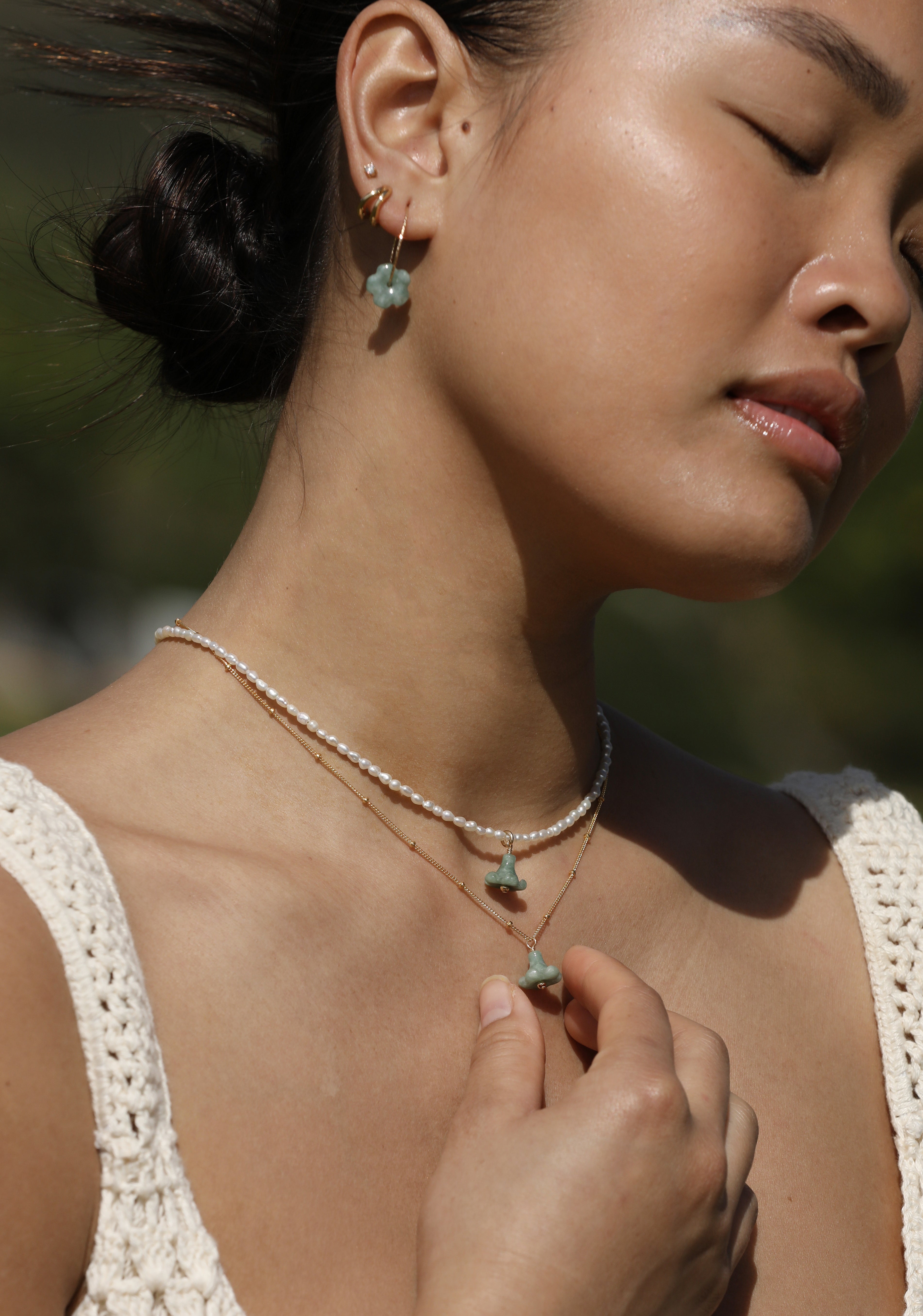 Mini Puakenikeni Jade Drop Necklace – Love Me Knots Hawaii