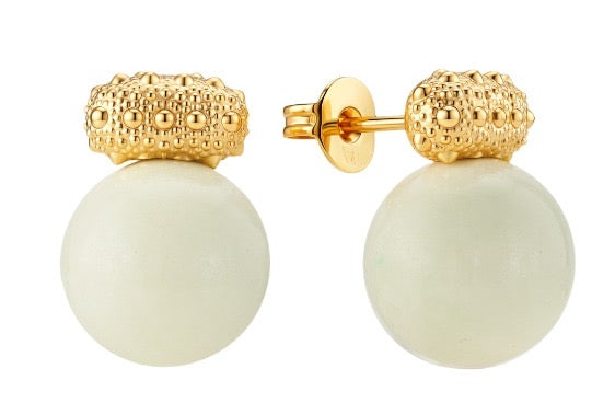 Urchin Jade Sphere Studs