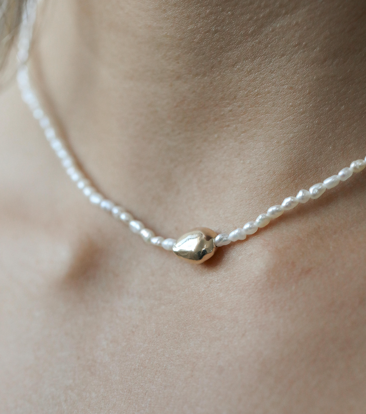 Mini Cora Gold Baraque Nugget Necklace