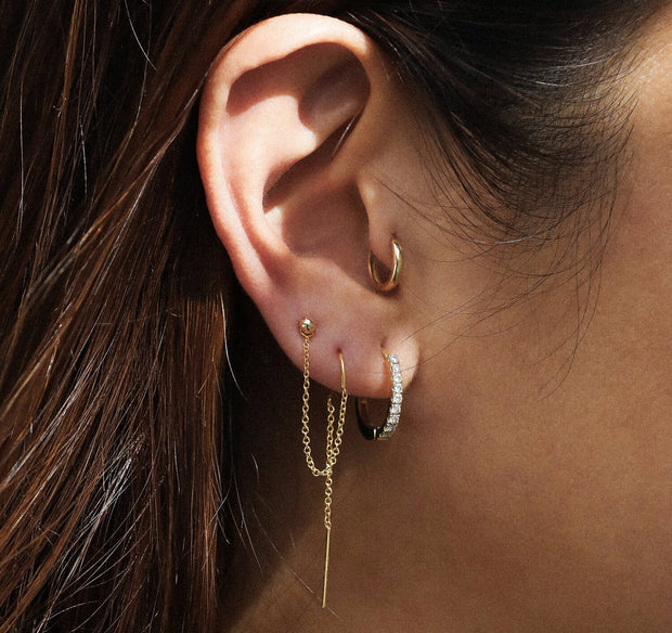 Rebecca Double Pierce Chain Earring