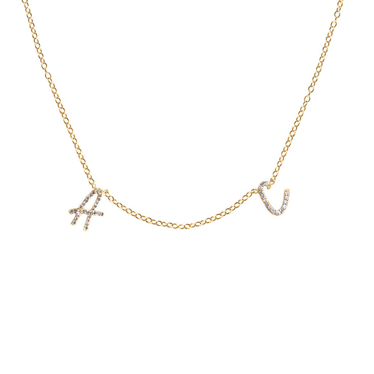 Custom Diamond Necklace- Two Initials