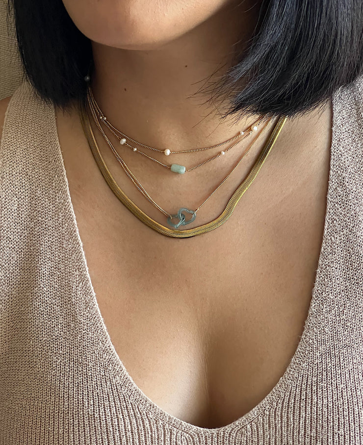 Forever Link Jade Heart Necklace
