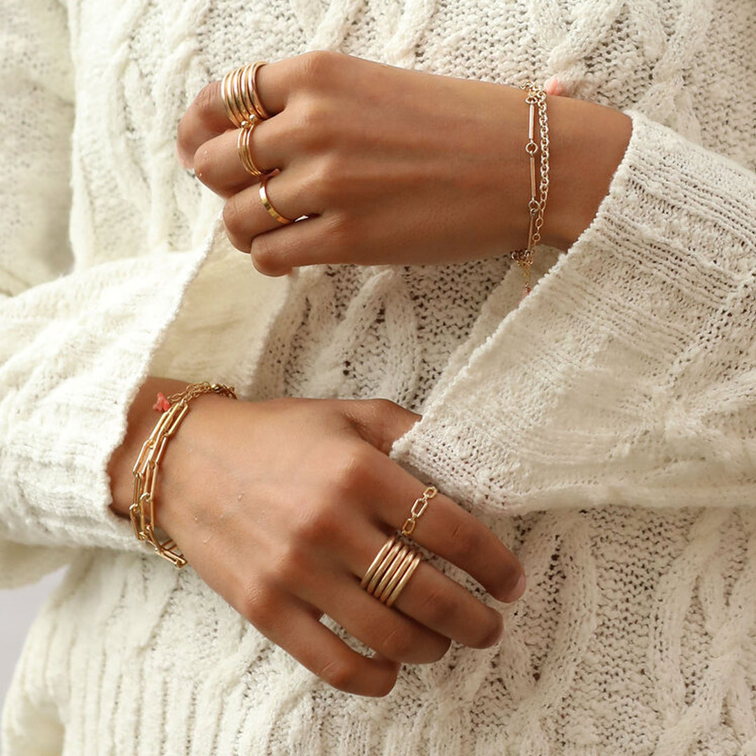 Flat Gold Square Ring – Love Me Knots Hawaii