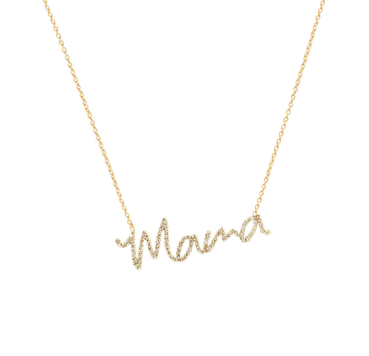 Persée Rose Gold and Diamond Around The Words Mama Necklace | Harrods UK