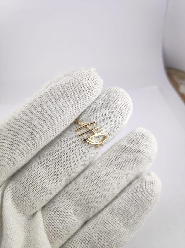 14K Initial Ring